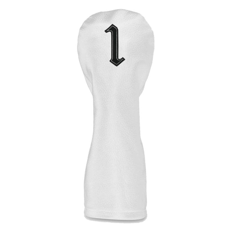 Vessel Leather Headcover White/Black - Driver