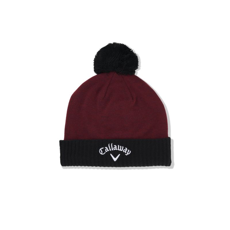 Callaway Tour Authentic Pom Beanie - Wine / Black Callaway Tour Authentic Pom Beanie - Wine / Black