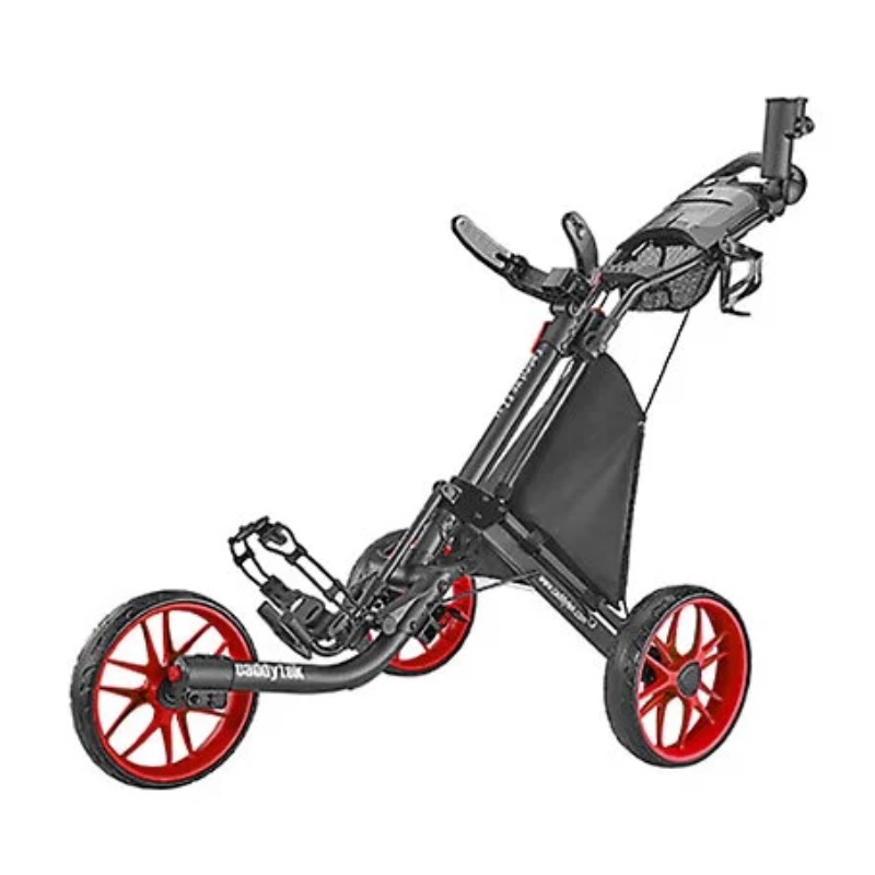 Caddytek EZ TOUR Quickfold Golfvagn med 3 Hjul - Röd