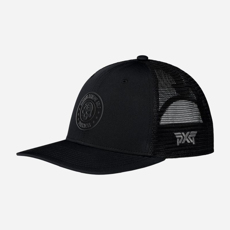 PXG Darkness 6-Panel Trucker Patch Snapback - Black