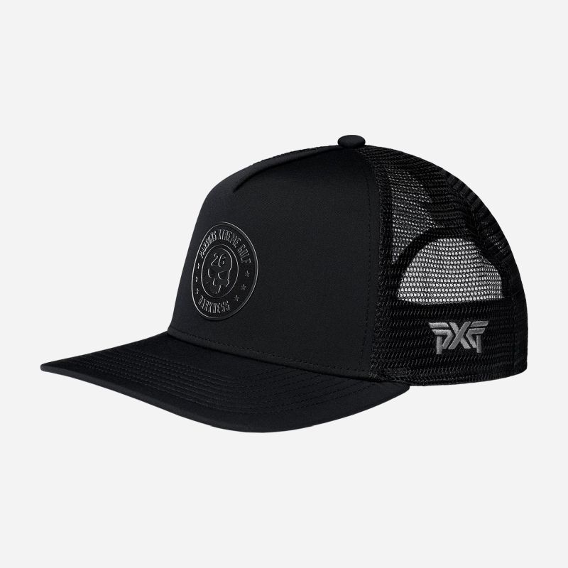 PXG Darkness 5-Panel Trucker Patch Snapback - Black