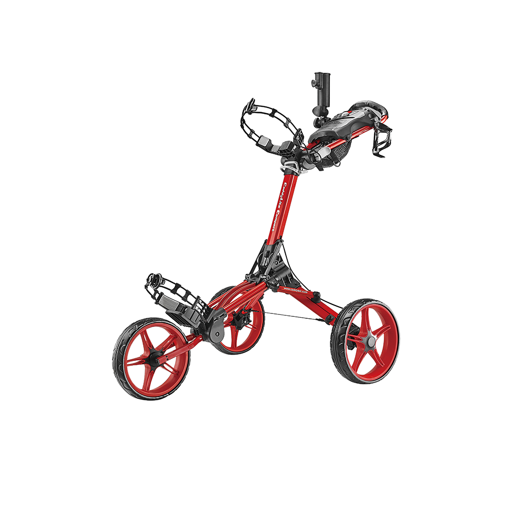 CaddyTek CaddyLite Compact - Golfvagn med 3 Hjul – Röd