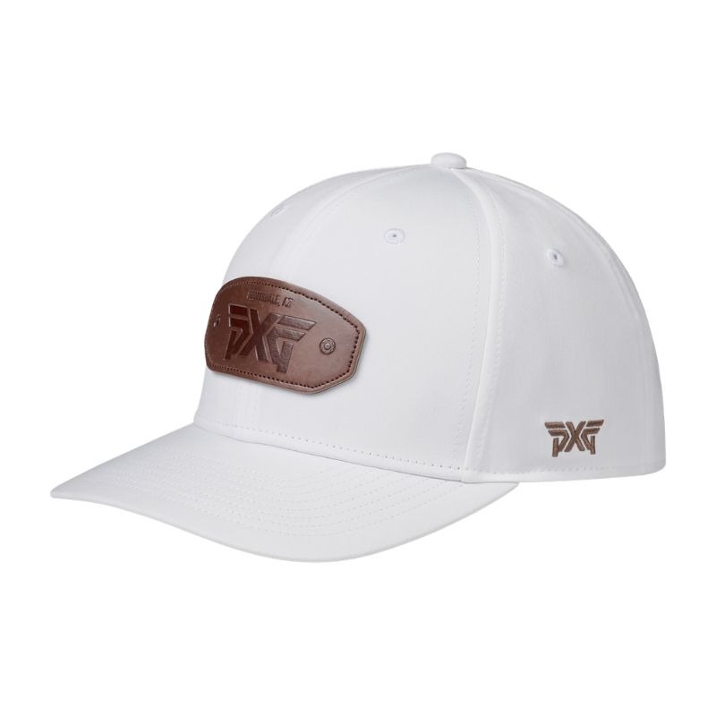 PXG 6-Panel Curved Bill Snapback Patch - White/Carafe