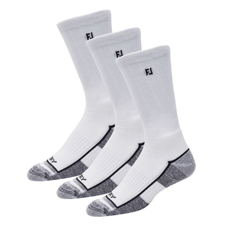 FootJoy ProDry Crew Men's 3 Pack - White 39-46