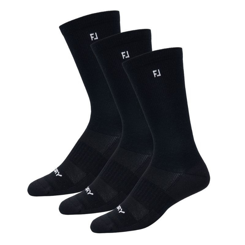 FootJoy ProDry Lightweight Crew Men's 3 Pack - Black 39-46