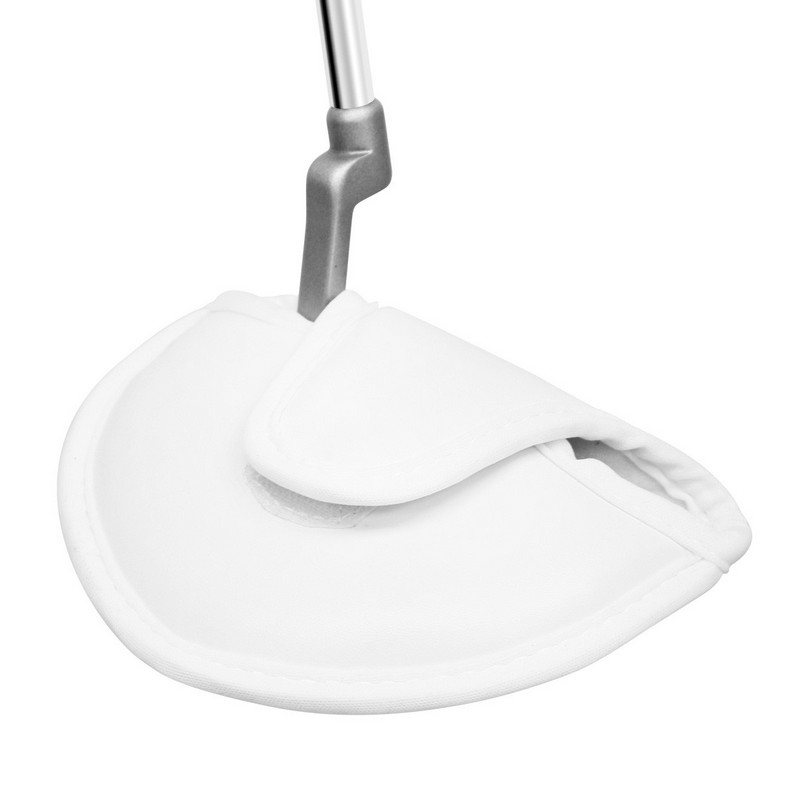 Headcover för Mallet Putters i Syntetiskt Läder-Vit Oversize