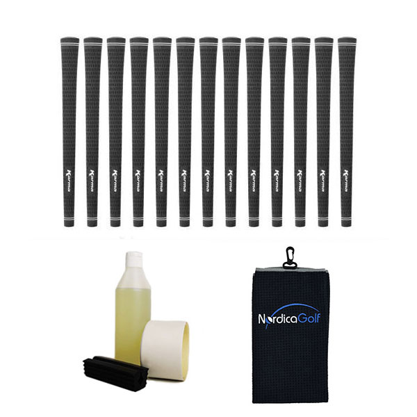 Karma Black Velvet Ribbed Greppkit - 13 grepp, klämma, vätska, tejp, handduk