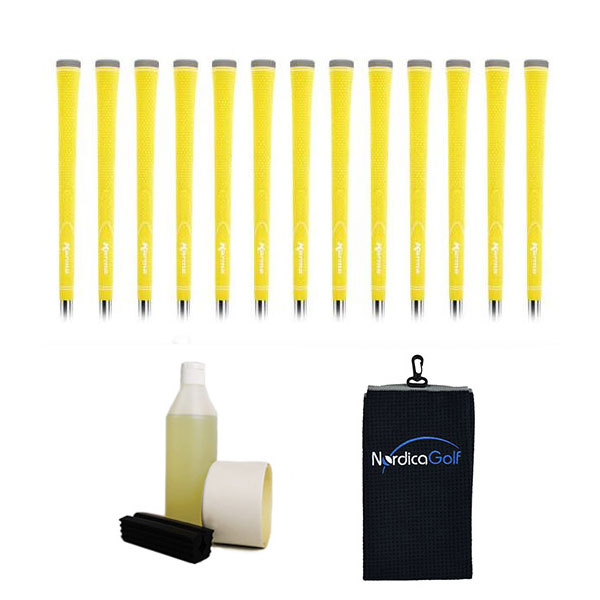 Karma Neion II Yellow Greppkit - 13 grepp, klämma, vätska, tejp, handduk Karma Neion II Yellow Greppkit - 13 grepp, klämma, vätska, tejp, handduk
