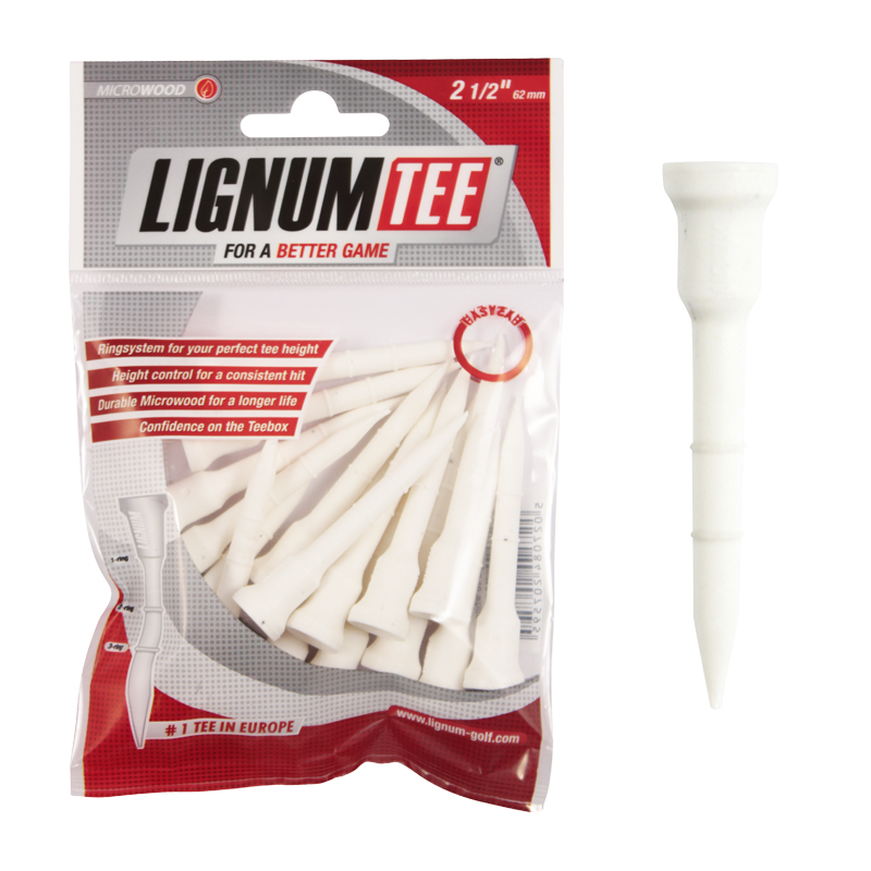 Lignum Tees 2-1/2 (62 mm) White-16 Pack Lignum Tees 2-1/2 (62 mm) White-16 Pack