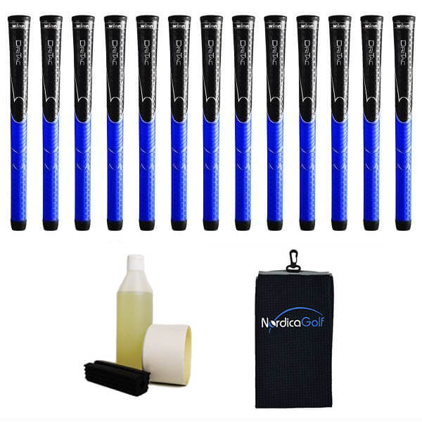Winn DriTac Midsize Black/Blue Greppkit - 13 grepp, klämma, vätska, tejp, handduk Winn DriTac Midsize Black/Blue Greppkit - 13 grepp, klämma, vätska, tejp, handduk